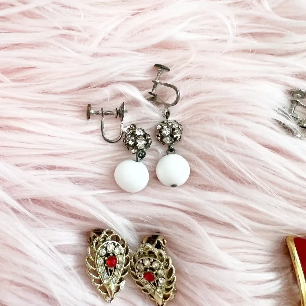Vintage Clip on Earring set-7 pairs